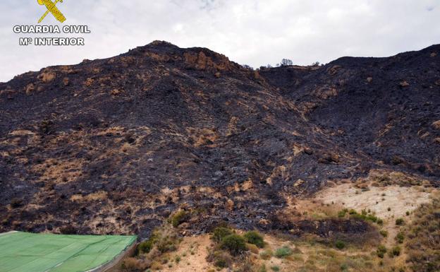 Investigado un agricultor como presunto autor de un incendio forestal en Mazarrón