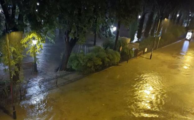 El diluvio durante la madrugada deja inundaciones, árboles caídos y destrozos en Murcia