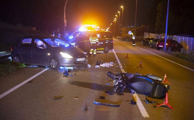 Dos motoristas en estado grave tras sufrir sendos accidentes en Cartagena