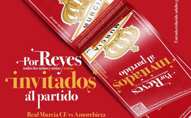 Entradas gratis para los niños y adultos a 5 euros, el regalo de Reyes del Real Murcia a los aficionados