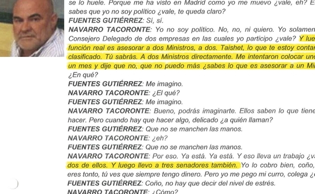 El ‘mediador’ se jactaba de sus contactos con dos ministros, tres senadores y el presidente canario