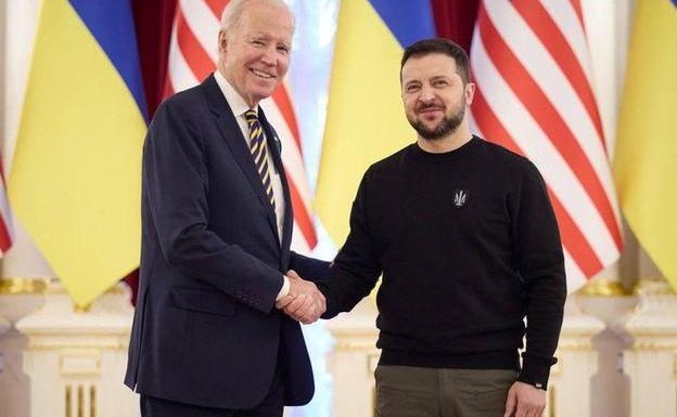 Biden visita Ucrania por sorpresa en vísperas del primer aniversario de la invasión rusa