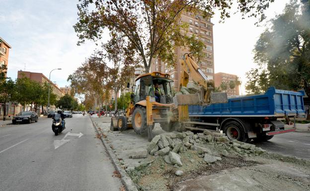 Las obras del plan de movilidad de Murcia llegan esta semana al barrio del Carmen