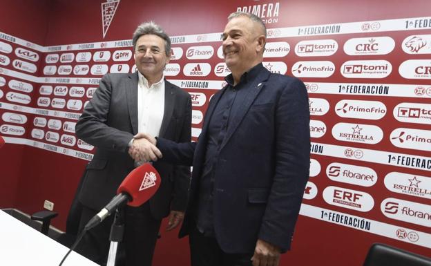 Agustín Ramos y Felipe Moreno escenifican su acuerdo: «El Real Murcia es lo más importante»