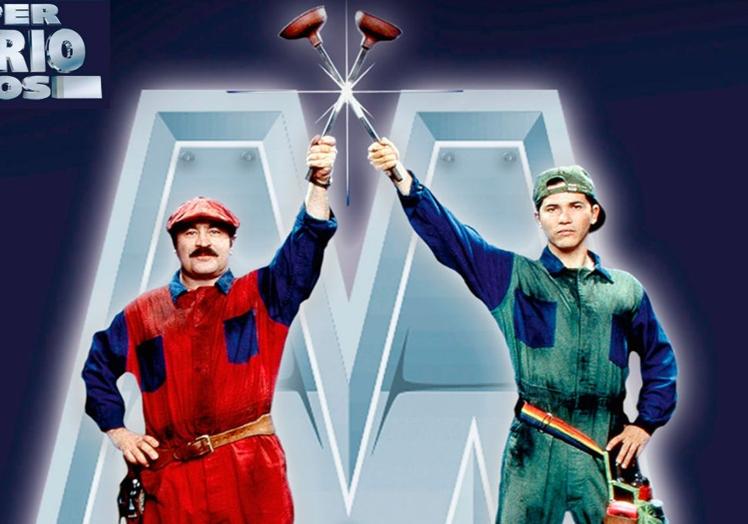 Bob Hoskins y John Leguizamo, Mario y Luigi en el filme de 1993.