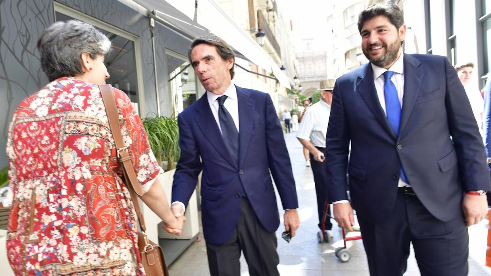 Aznar reivindica en Murcia su PHN y califica de «imperdonable» la derogación del trasvase del Ebro