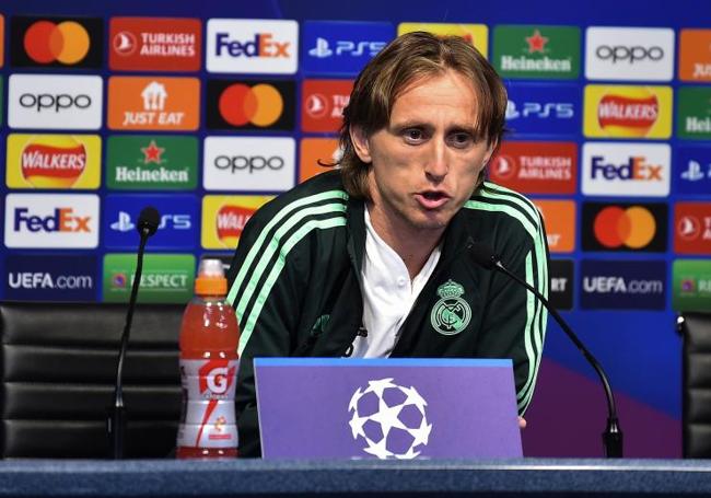 Luka Modric, durante su comparecencia ante los medios de comunicación.