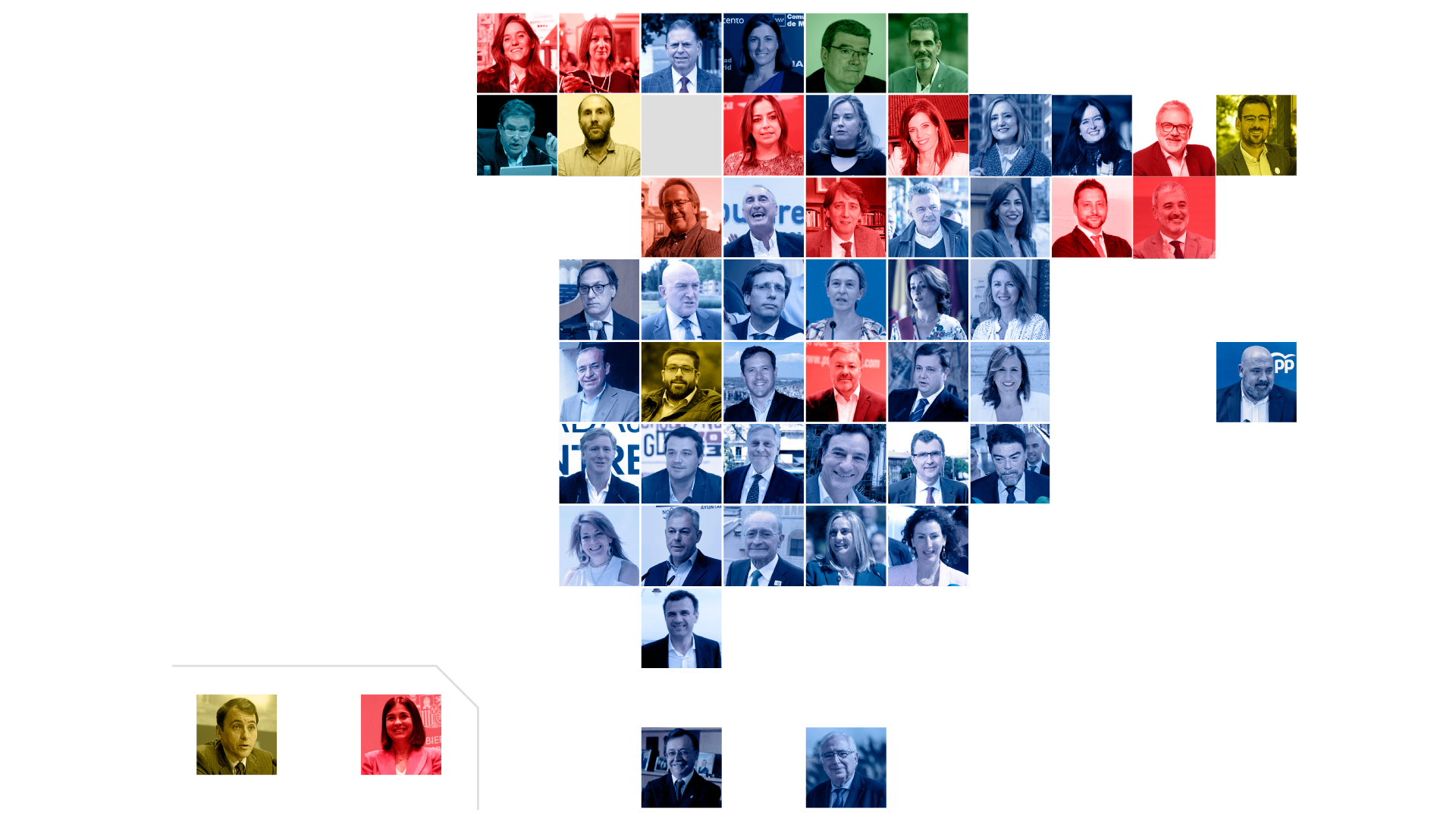 Así se reparten los ayuntamientos de las 52 capitales de provincia