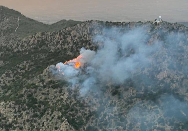 Varios incendios forestales por la caída de rayos en la Región de Murcia