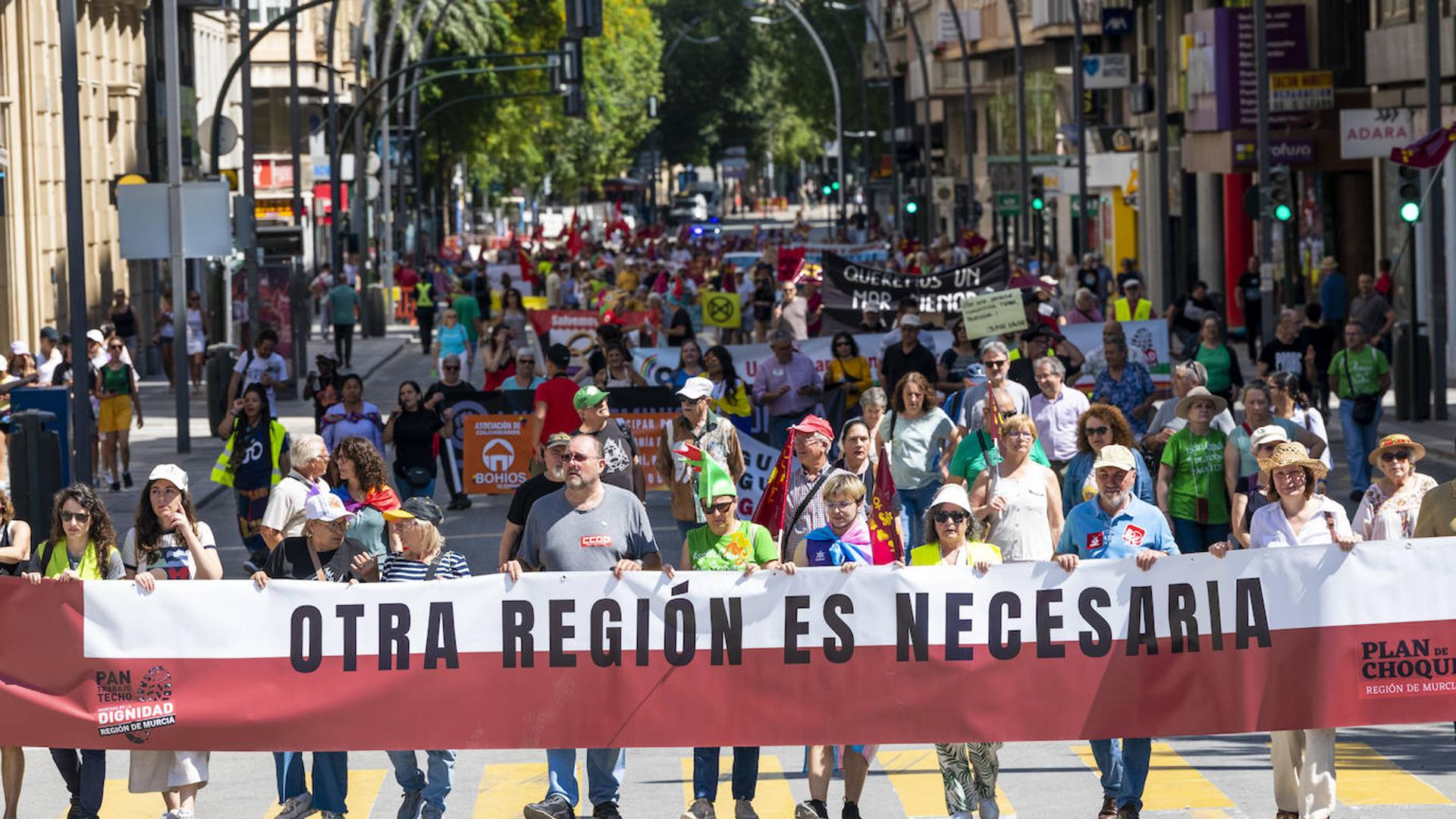 Las ‘Marchas de la Dignidad’ claman por la necesidad de «otra Región de Murcia»