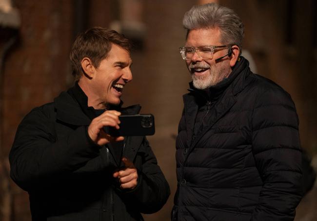 Tom Cruise, junto al director Christopher McQuarrie.