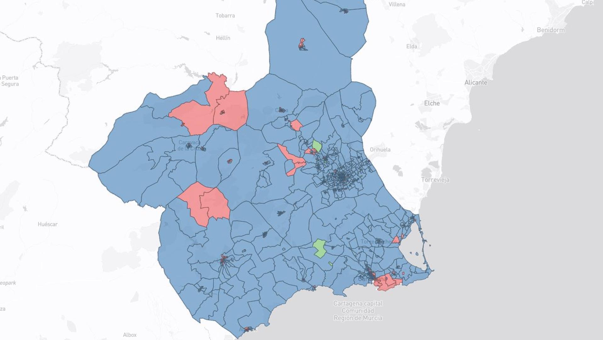 Consulta el voto calle a calle de las elecciones generales en la Región de Murcia