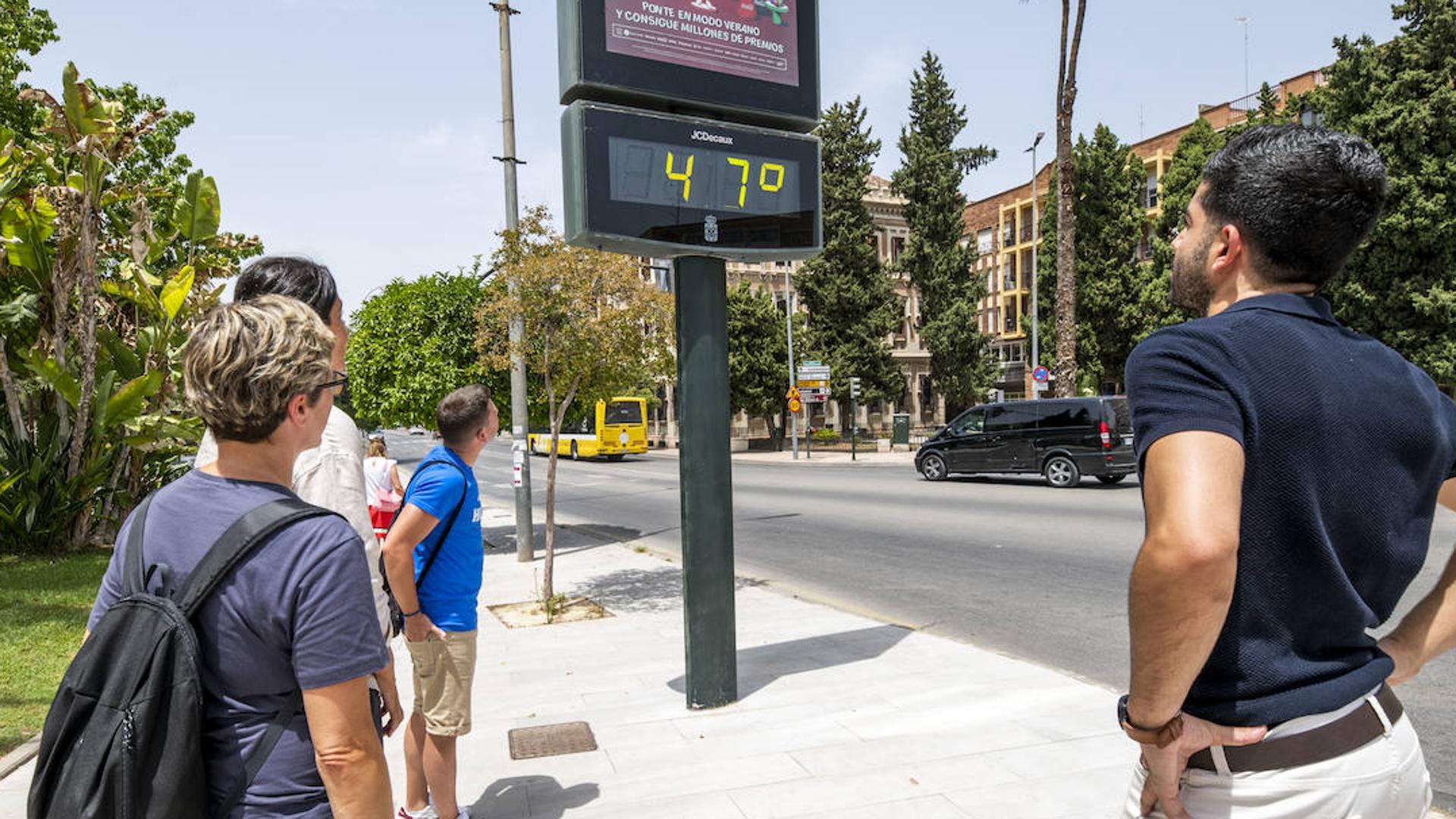 Solo el litoral de la Región de Murcia se escapa este jueves de un nuevo pico de calor extremo