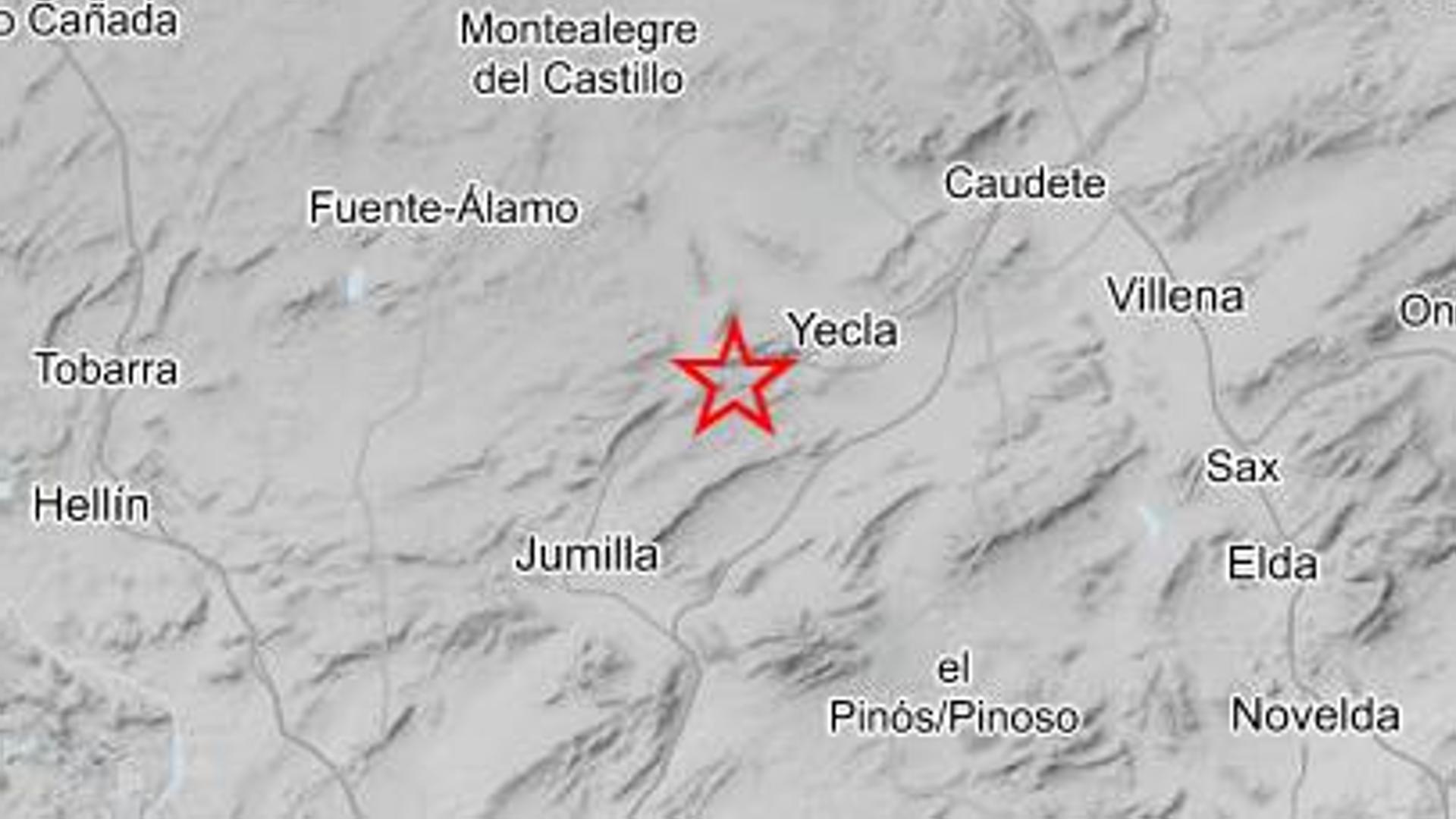 Un terremoto de 2,9 grados se deja sentir en Yecla