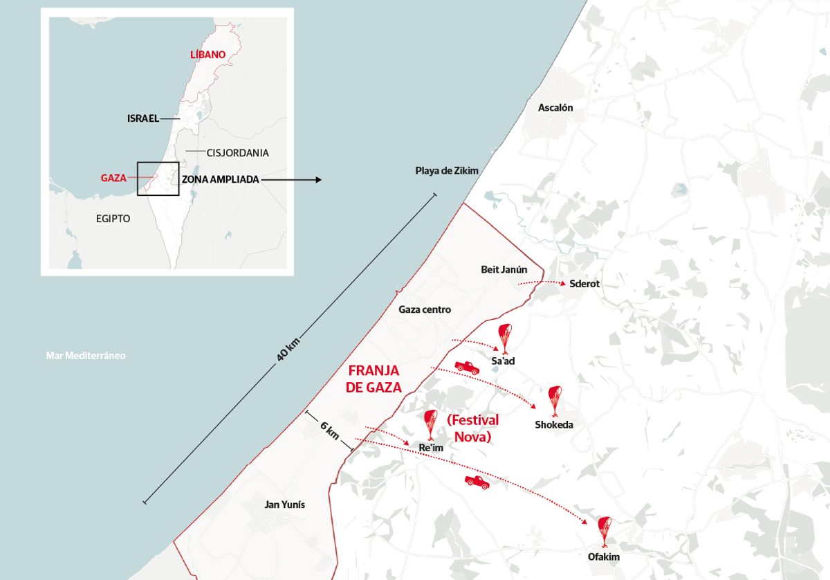 En mapas: así destruyó Hamás el mito de un estado israelí que se creía invencible