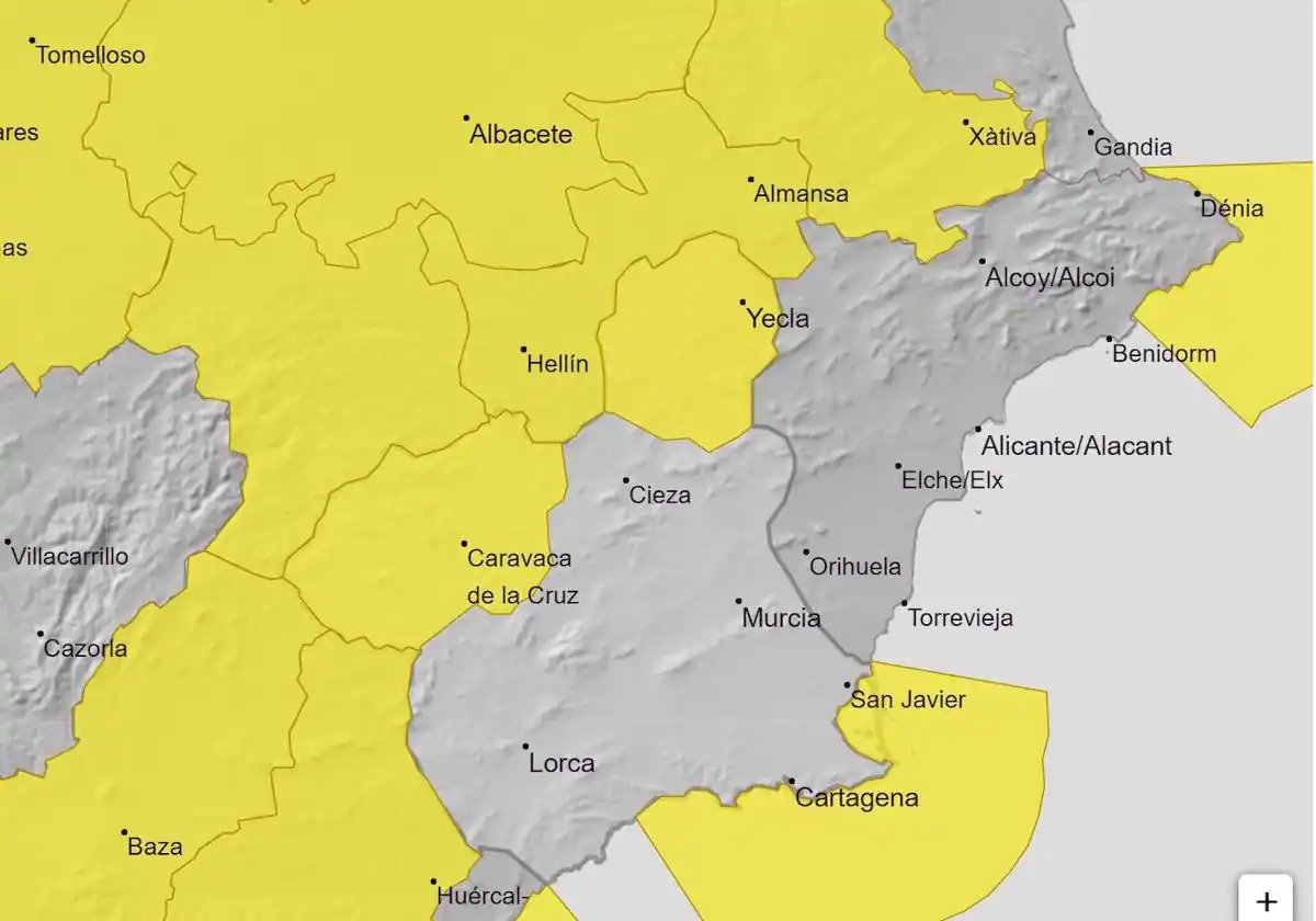 La Aemet amplia las alertas por vientos y fenómenos costeros en la Región de Murcia para este fin de semana