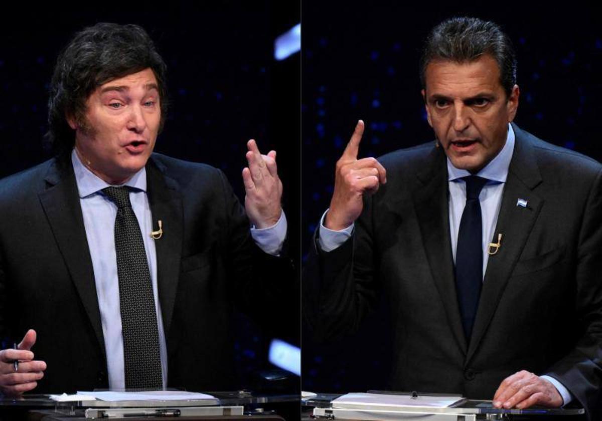 Massa saca ventaja a un Milei nervioso en el último debate presidencial argentino