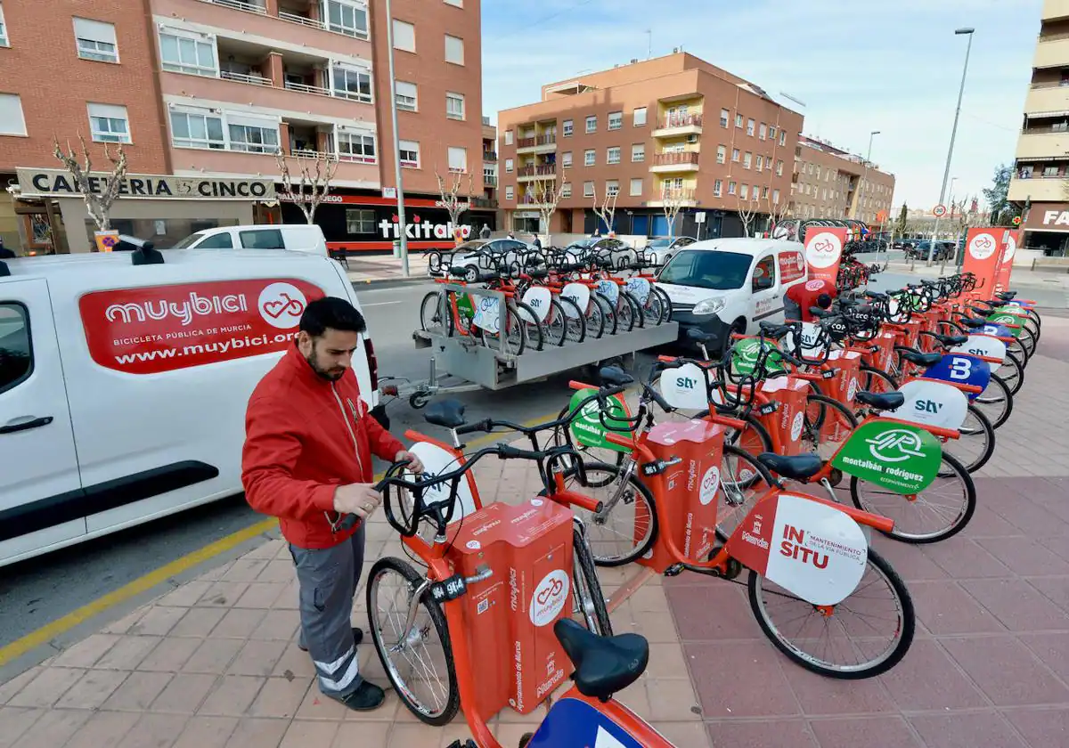 Restablecido el servicio de alquiler de bicicletas en Murcia