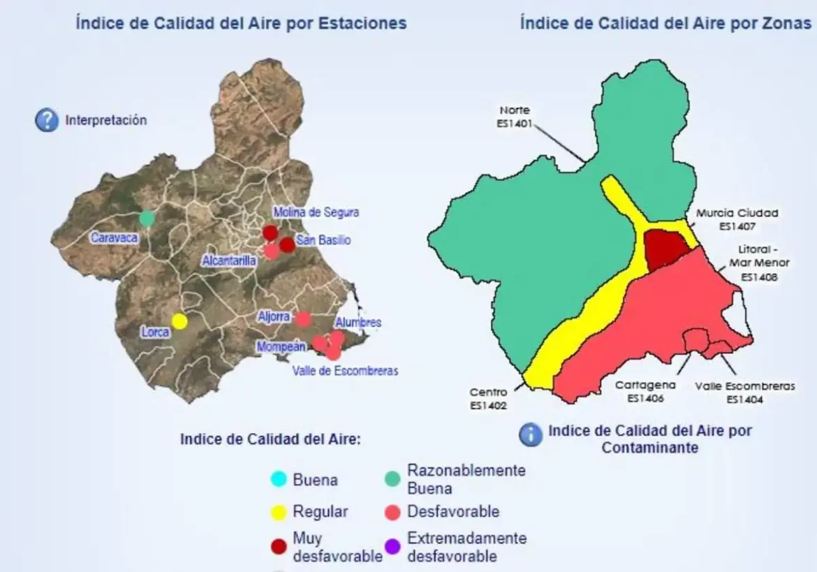 Cartagena activa el protocolo de contaminación a causa del polvo sahariano que se concentra en el sureste