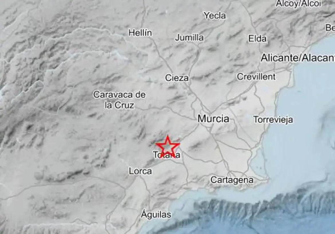 Totana registra un terremoto de magnitud 3