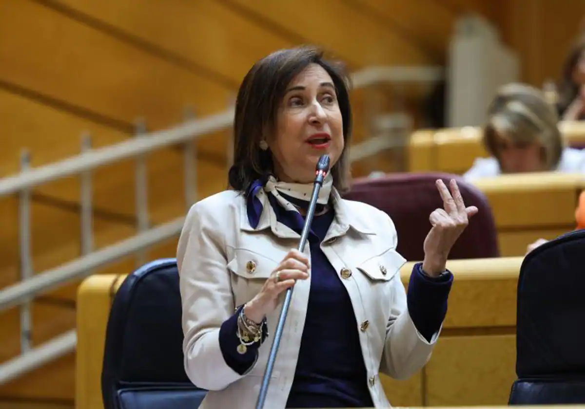 La ministra de Defensa Margarita Robles en su intervención en el Senado.