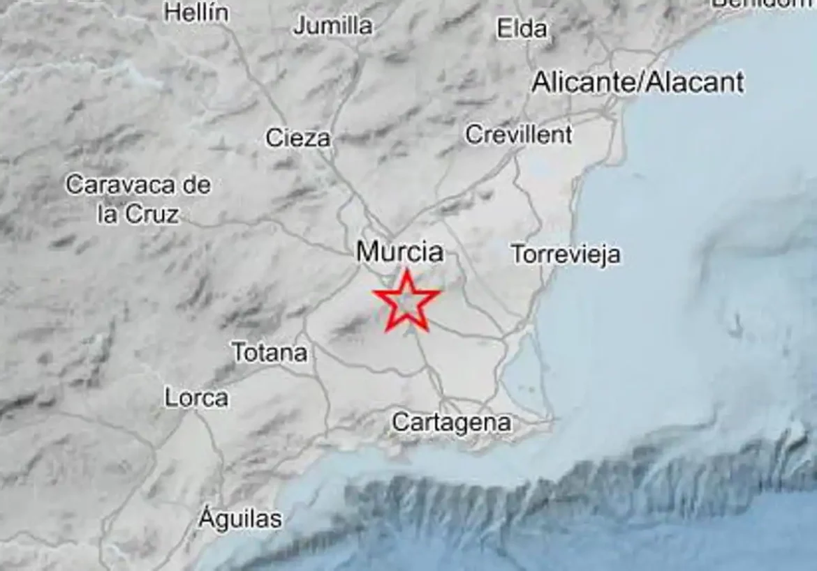 Murcia registra un terremoto de 2,5 grados de magnitud