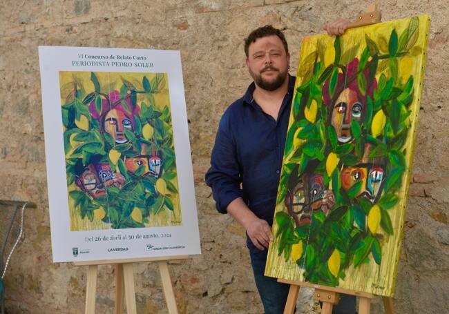 Abarán presenta el cartel del ‘Concurso de Relato Corto Periodista Pedro Soler’ realizado por el artista Josu M. Lozano