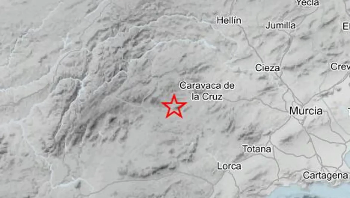 Un terremoto se deja sentir este domingo en Caravaca