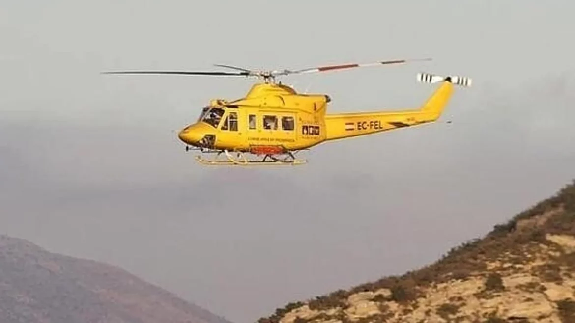 Rescatado en helicóptero un senderista accidentado en una zona de difícil acceso en Abanilla