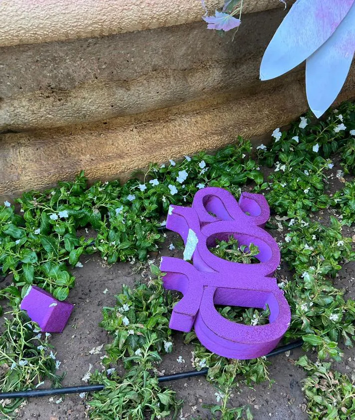 Imagen secundaria 2 - Daños en el entorno de la escultura.