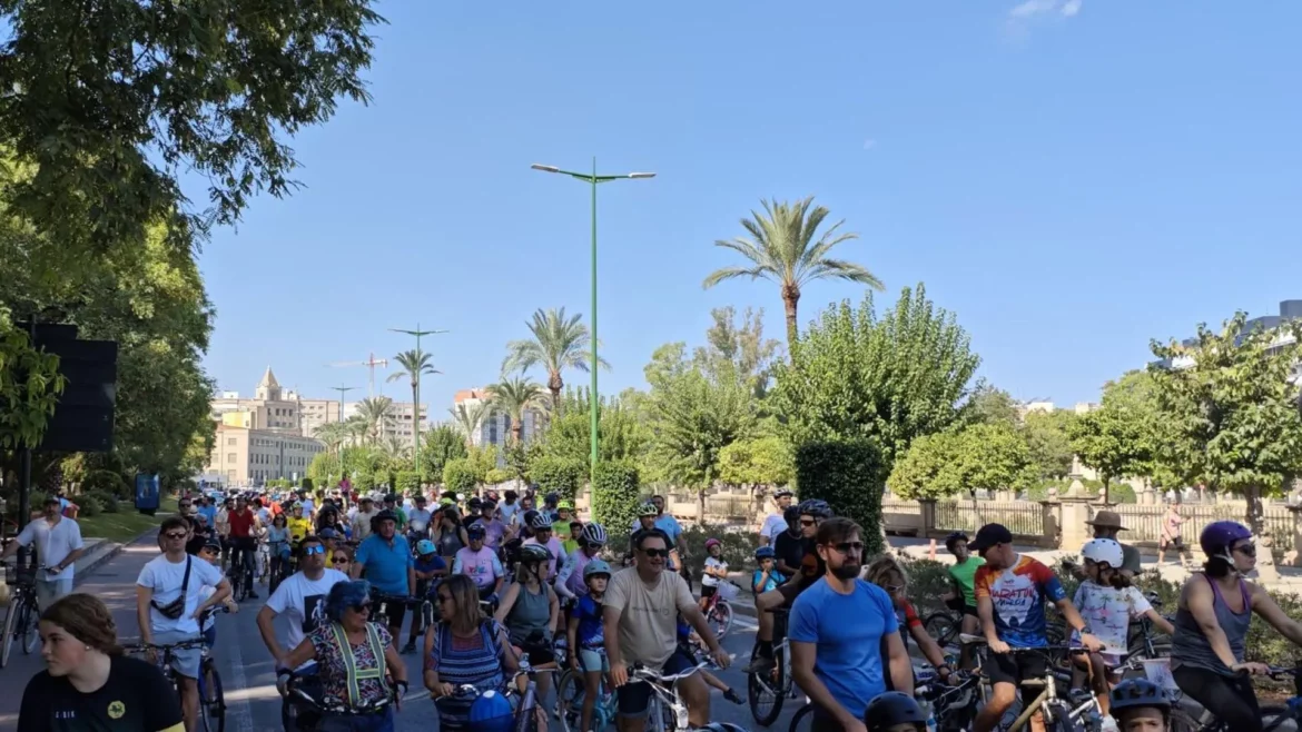 Cientos de ciclistas recorren el centro de Murcia para reivindicar una movilidad sostenible