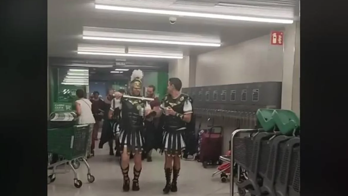 El vídeo viral de un grupo de carthagineses y romanos ‘invadiendo’ un supermercado