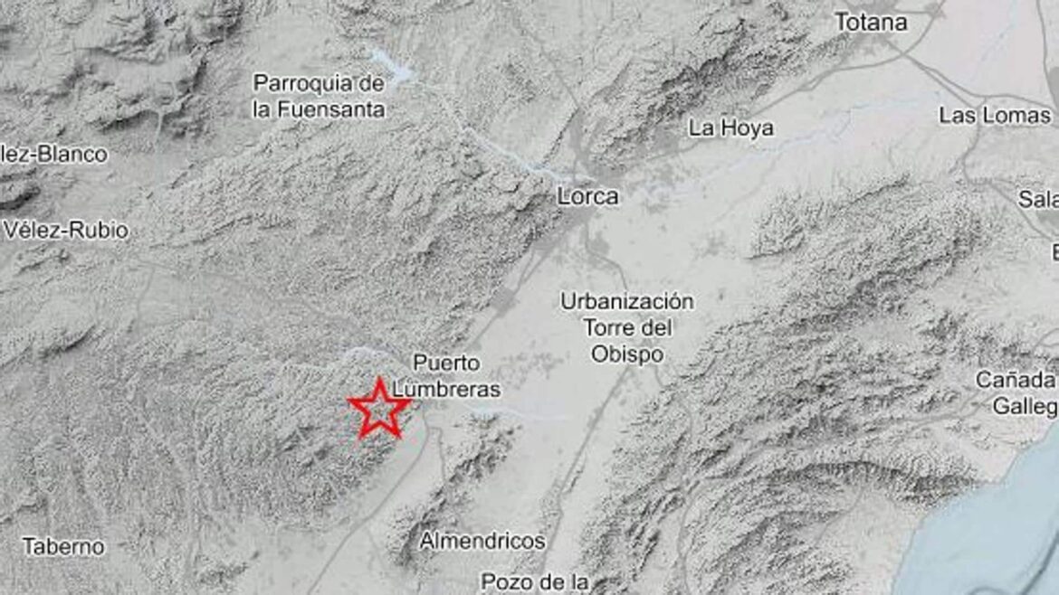 Registrado un terremoto de 2,1 grados en Puerto Lumbreras