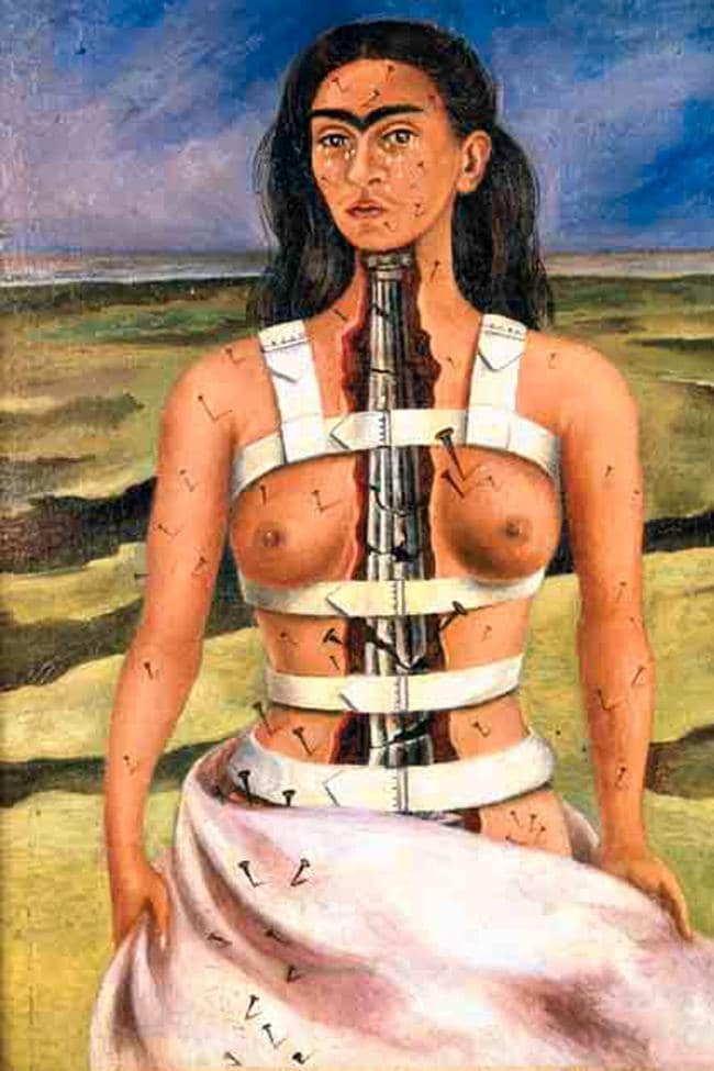 'La columna rota', autorretrato de la artista mexicana en el que expresa los dolores que padecía.