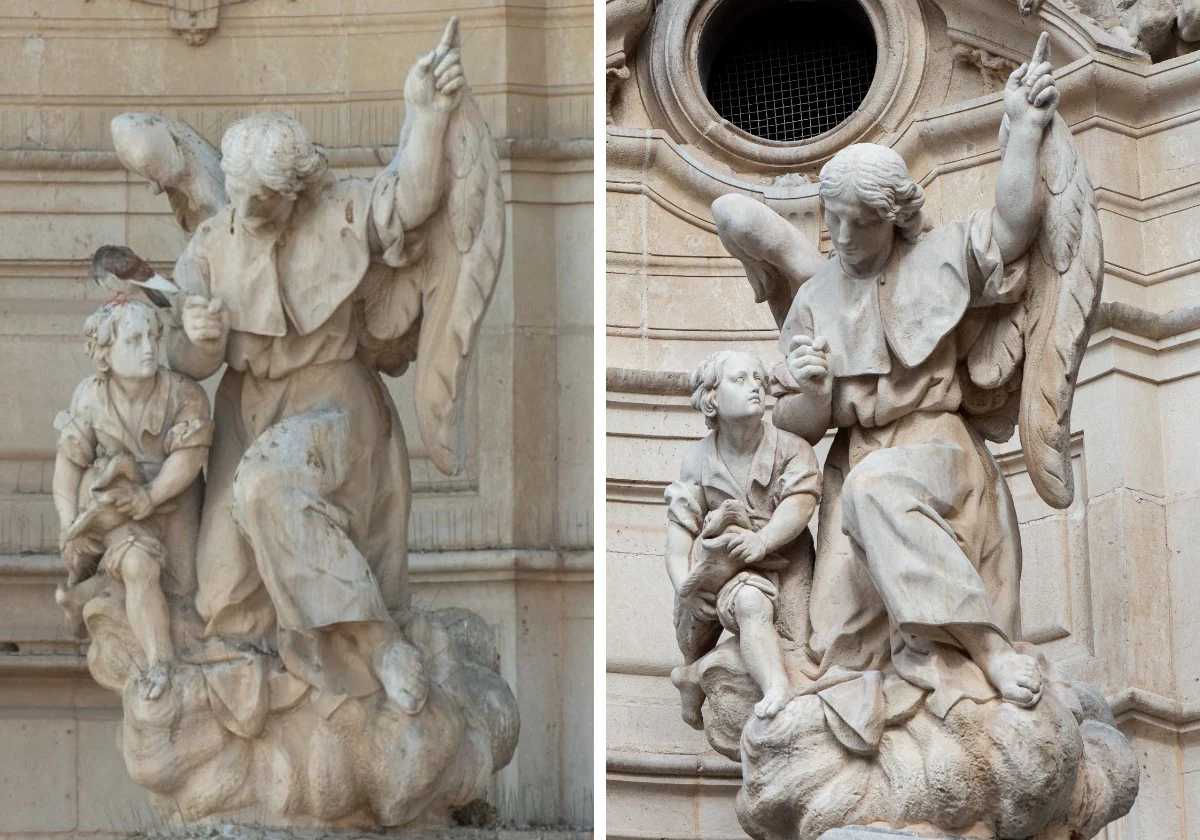 El antes y el después de la Catedral de Murcia, en imágenes