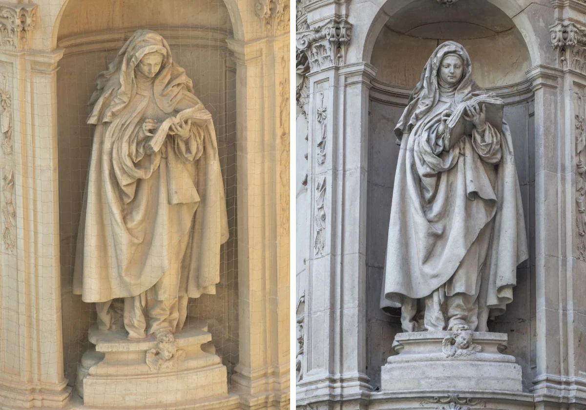 El antes y el después de la Catedral de Murcia, en imágenes