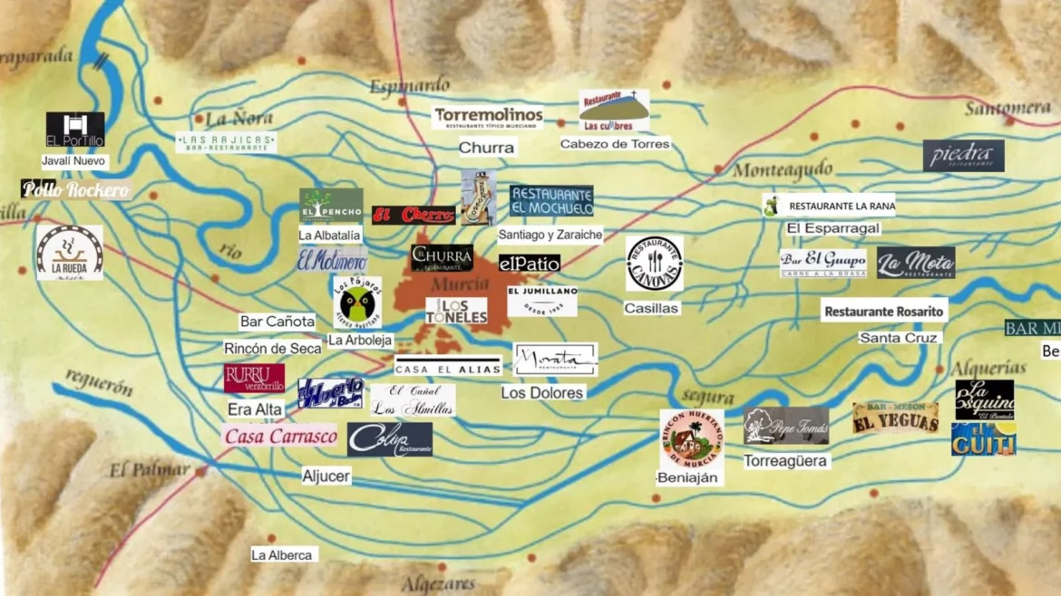 El mapa de los mejores bares y restaurantes de la huerta murciana de 2024