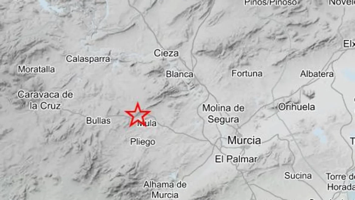 Un terremoto se deja sentir en Mula este lunes