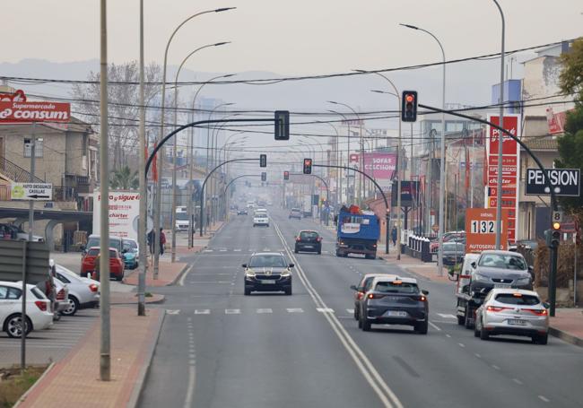 Imagen de este miércoles de la avenida de Alicante, en Murcia.