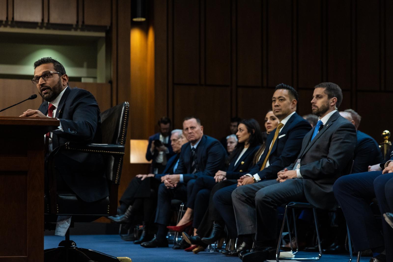 Kash Patel en la sesión del Senado.