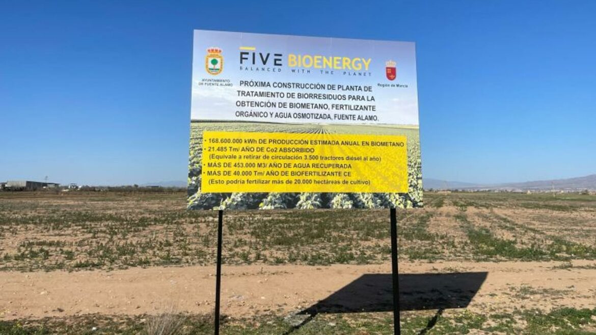 Las obras para construir la planta de biogás de Fuente Álamo comenzarán en abril