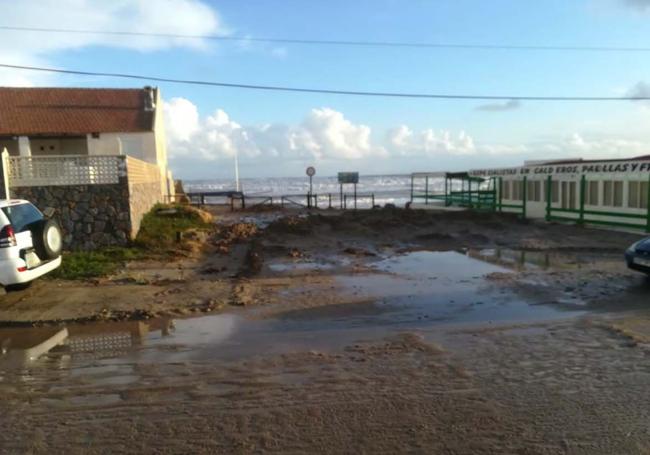 Impacto de la borrasca 'Gloria' (enero de 2020), junto al antiguo restaurante 'Katy'.