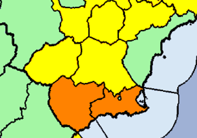 Avisos activos de la Agencia Estatal de Meteorología.