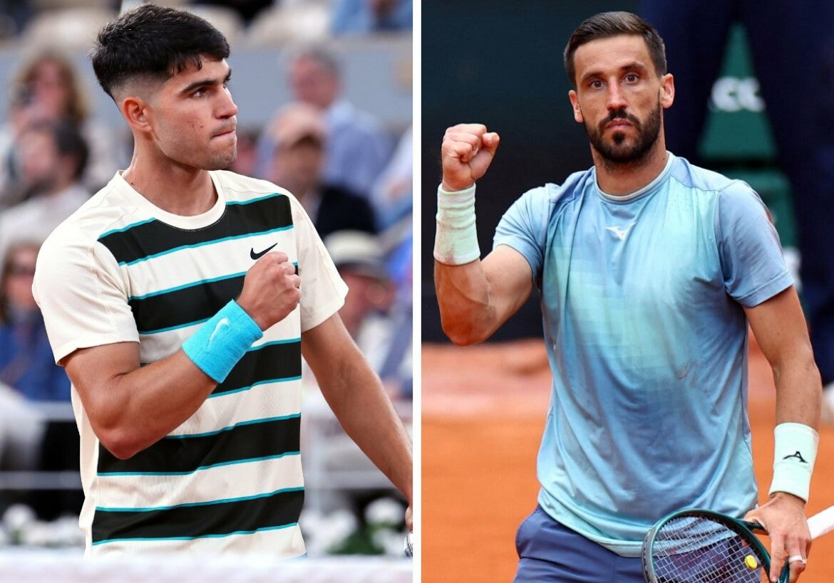 Carlos Alcaraz se mide a Damir Dzumhur en la tercera ronda de Roland Garros