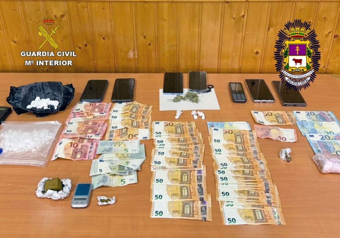 Cuatro detenidos y cuatro puntos de venta de droga desarticulados en Caravaca