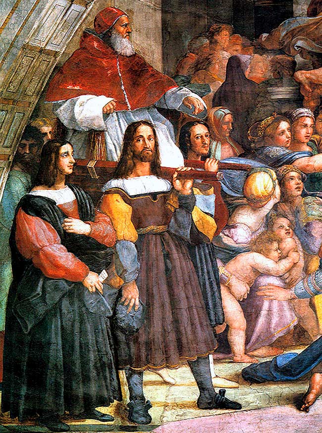 Cuadro en el que aparece la figura del Papa Julio II, el primero que pidió la protección de la Guardia Suiza.