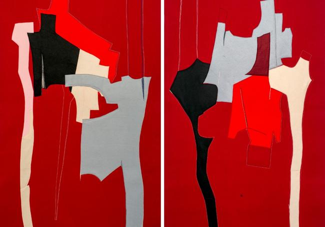 'Rojo' (2010). Collage de fieltro cosido. Galería Ybakatu.