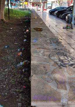 Denuncian botellones y vandalismo cada fin de semana en el parque de Los Juncos de Cartagena
