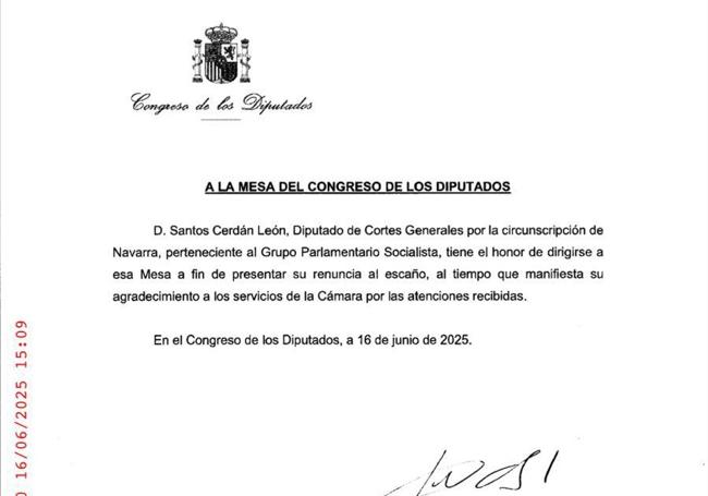 Cerdán entrega su acta de diputado y deja de estar aforado