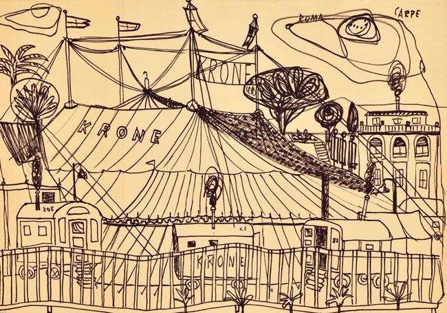 Dibujo del Circo Krone de Hernández Carpe.